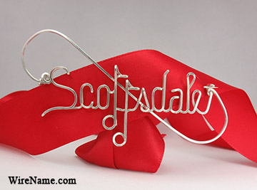 personalized name necklace in wire